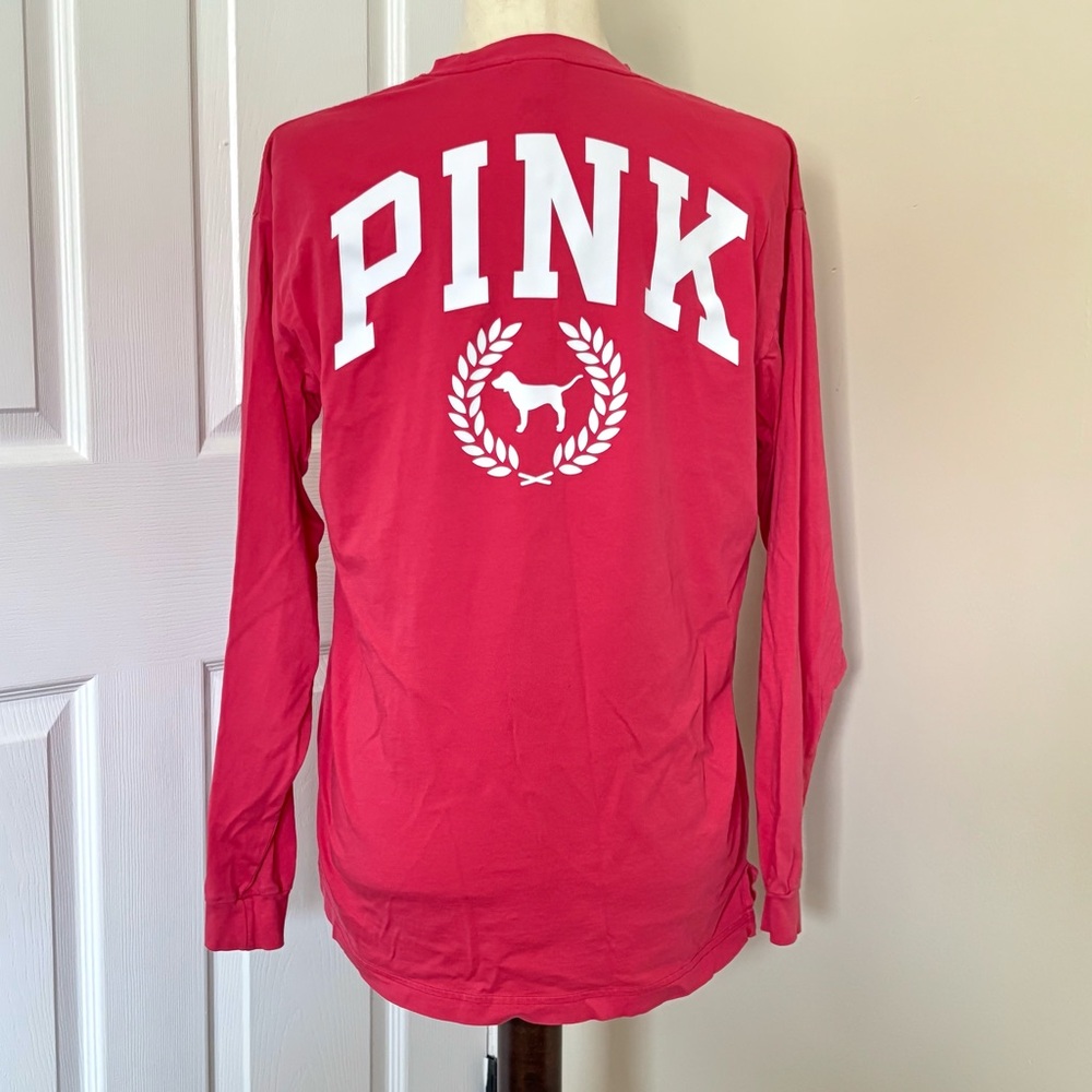 Pink Victoria’s Secret Dark Coral Pink Oversized Logo Crewneck XS